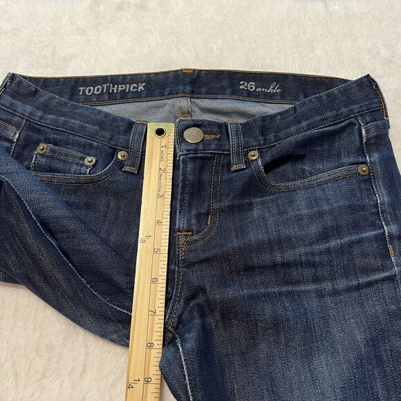 J. Crew Womens Toothpick Ankle Stretch Skinny Jeans Dark Blue Size 26 USA Made - Picture 11 of 12